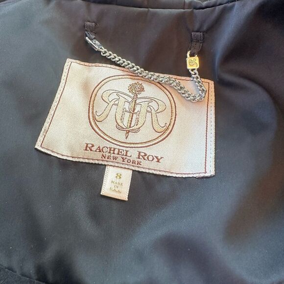 Rachel Roy black techno fabric dress in size 8 - Picture 6 of 17